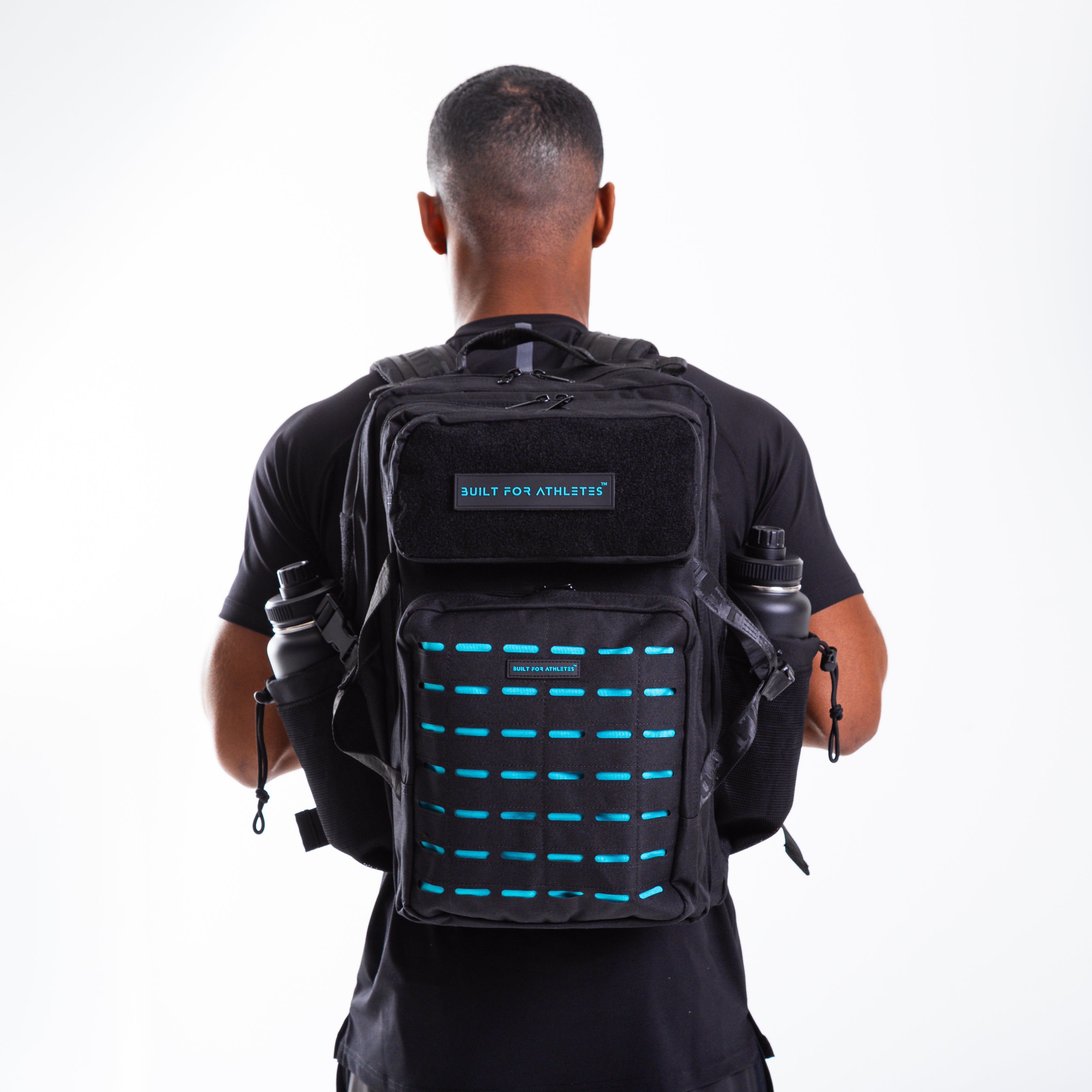 Large Black & Aqua 45L Gym Backpack