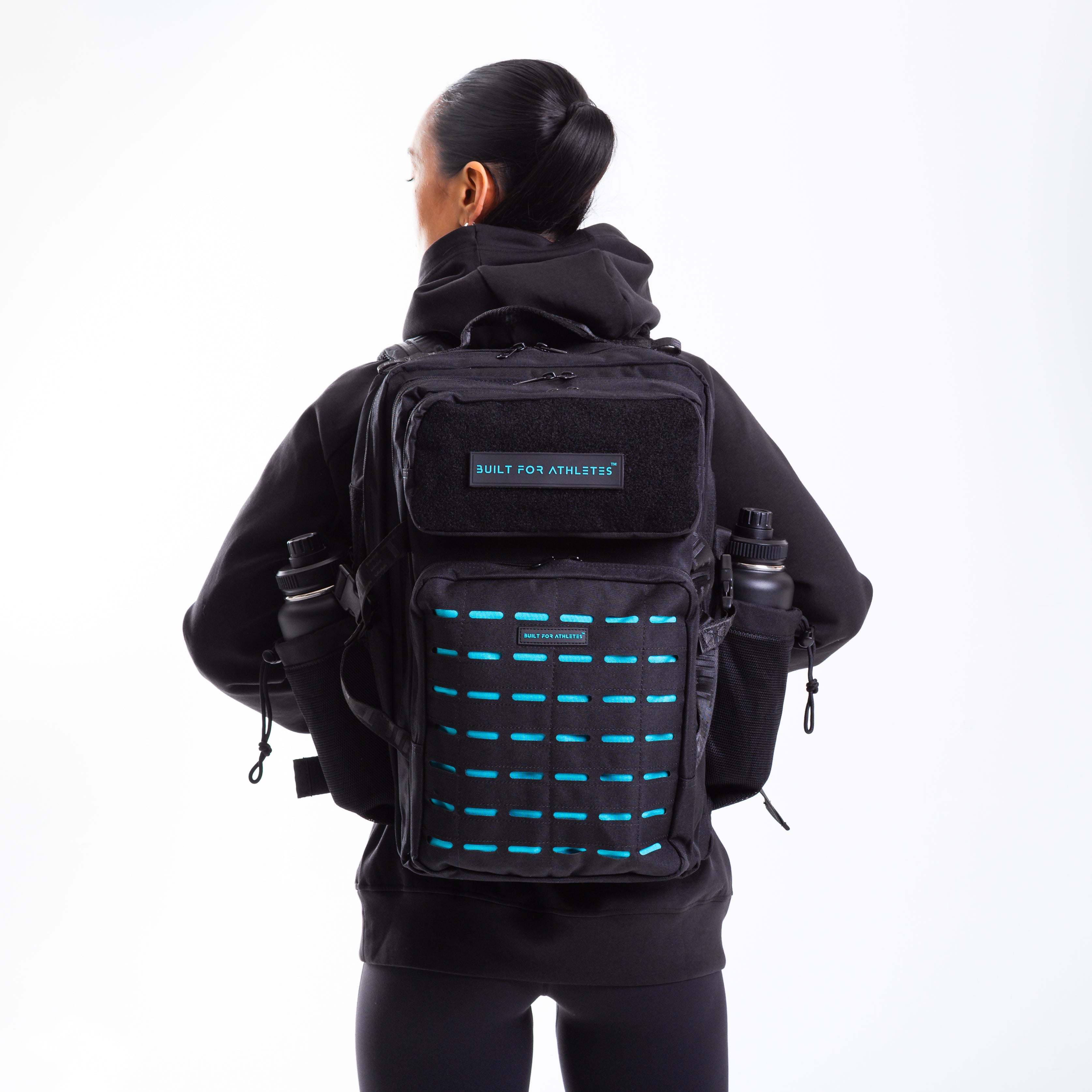 Large Black & Aqua 45L Gym Backpack