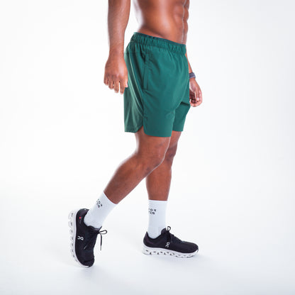 Men's Forest Green 2-in-1 Training Shorts