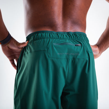 Men's Forest Green 2-in-1 Training Shorts